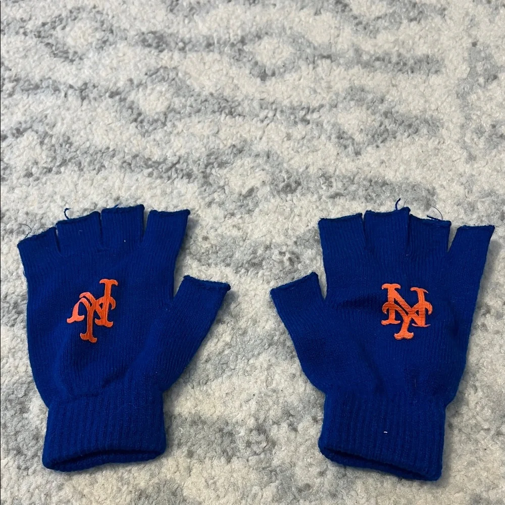 Mets Blue Fingerless Gloves